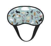 Raining Cats & Dogs - Máscara opaca para dormir con estampado de gatos y perros, cubierta contorneada para dormir de lado, banda elástica ajustable