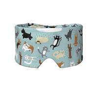 Raining Cats & Dogs - Máscara para dormir con diseño de gatos y perros, transpirable, ajustable, para yoga, viajes, mantiene el calor, sombreado