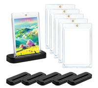 Rainmae 6 unidades 35PT Magnético Tarjetero Ultra Protección UV Transparente Marco Tarjetas Fundas Fundas Fundas con 6 Soportes para Tarjetas para Pokemon, Magic, Yugioh, Colección de Tarjetas