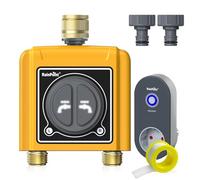 RAINPOINT Ordenador de riego WiFi de 2 Salidas con Salida de Entrada de latón, Temporizador Inteligente para Manguera de jardín, Temporizador con retardo de Lluvia, riego Manual/aplicación (con