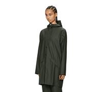 RAINS Cazadora impermeable con capucha unisex LONG JACKET. Color Caqui