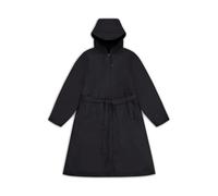 RAINS Chaqueta larga acampanada, impermeable elegante y ligera para mujer, impermeable, resistente al viento y transpirable, Negro, S