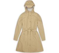 RAINS Curve Long Jacket W3 Sand Talla: L | Abrigos Tipo Trench Outlet | Mujer | Marrón