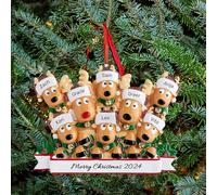 Rainsar Adornos Navideños Personalizados con Nombres, Navidad Decoración 2025 únicas y Memorables para 2-8 Miembros de la Familia, Colgante de Navidad Personalizados, Familia de 8