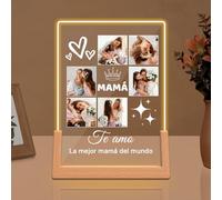 Rainsar Lámpara Nocturna Personalizada para Mamá con Foto, Marco de Fotos Dia de la Madre - Regalos Originales para el dia de la madre, Detalle Único para Navidad, San Valentín o Aniversarios