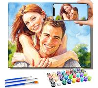 Rainsar Pintar por Números Personalizado para Adultos, DIY Números Pintura Kits con Tu Foto Principiantes, Crea Arte Único para Familia, Mascotas y Decoración del Hogar,30x40cm