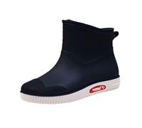 Rainshoes - Botas de agua termal para mujer, impermeables, con tubo corto, Negro , 39 EU