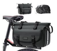 RAINSMORE 3 en 1 Alforjas Bicicleta Extensible 13L-18L Bolsa Trasera para Portabicicletas con Cubierta de Lluvia Alforjas para Portaequipajes