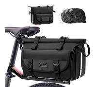 RAINSMORE 3 en 1 Alforjas Bicicleta Extensible 13L-18L Bolsa Trasera para Portabicicletas con Cubierta de Lluvia Alforjas para Portaequipajes