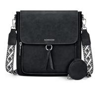 RAINSMORE Bolso Bandolera Mujer Cuero PU Bolso Mujer Bandolera con Correa Ancha Ajustable y Desmontable Bolso Cruzado