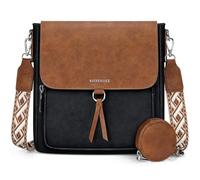 RAINSMORE Bolso Bandolera Mujer Cuero PU Bolso Mujer Bandolera con Correa Ancha Ajustable y Desmontable Bolso Cruzado