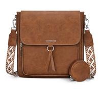 RAINSMORE Bolso Bandolera Mujer Cuero PU Bolso Mujer Bandolera con Correa Ancha Ajustable y Desmontable Bolso Cruzado
