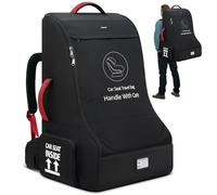 RAINSMORE Mochila Bolsa de Viaje para Silla de Coche de Bebé, Bolsa Acolchada para Asiento de Coche para Avión, Protectora para Porta Sillas Infantiles Impermeable para Aeropuerto, Negro