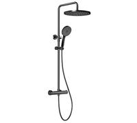 Rainsworth - Columna de ducha termostática, cabezal de ducha de 30 cm, cabezal de ducha de 5 chorros, ducha de lluvia ajustable en altura, ducha con alta presión, ducha con mezclador de ducha, color