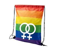 rainUP Mochila Orgullo Gay Bolsa Bandera LGTBI. Poliéster, Reutilizable y Resistente, Ideal para Gym Compras, Playa, Bolso uso diario Mochila viaje cabina avión LGBT.Doble símbolo venus