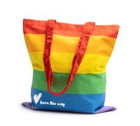 rainUP Tote Bag Orgullo Gay Bolsa Bandera LGTBI.Ecológica de Algodón 100% Natural, Reutilizable y Resistente, Ideal para Compras, Playa, Bolsos Uso Diario, Diseños Únicos LGBT.Born This Way