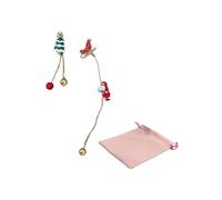 Rainway 1 par de pendientes de Santa Claus, pendientes colgantes de Papá Noel, accesorio para fiestas y reuniones, tema festivo, hipoalergénico largo cadena borla rojo verde