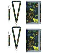 Rainway 2 carteras negras para niños, con cordón para el cuello y cuerda de mano, monedero triple para niños, bolsa de pecho para niños, monedero satch monedero, monedero, monedero, adolescentes, para