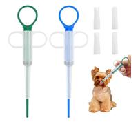 Rainway 2 Piezas Dispensadores De Pastillas para Gatos, Alimentador para Gatos Pequeños Y Perros, Medication Feeder Pet Pusher Syringe Pill Injector, Lanzador De Pastillas, Blue/Green
