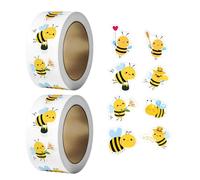 Rainway 2 rollos 1000 piezas pegatinas de abejas, pequeñas pegatinas de recompensa, pegatinas de animales adorables, pegatinas de abejas para álbumes de recortes y manualidades