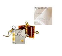 Rainway Collar de libro de capítulos más hermoso, cadena ajustable, collar de libro de capítulos para nieta con 6 páginas grabadas, regalos para nieta de abuela, collar personalizado