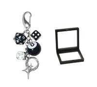 Rainway Llavero con forma de cubo de 8 bolas, amuleto de temática deportiva, bonitos bolsillos, accesorios para bolsos, diseño portátil, colgante para monedero, teléfono móvil, vida cotidiana