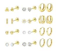 Rainway Pendientes de aro para mujer en forma de U de resina marrón y oro, hechos a mano, estilo retro, con diseño geométrico, hipoalergénicos, ligeros, estilo vintage, Mittel, Plástico, Abulón