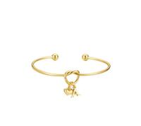 Rainway Pulsera de iniciales para mujer, delicado brazalete de nudo con letras A chapado en oro de 18 quilates, pulsera de iniciales con colgante en forma de corazón, elegante brazalete de mancuerna