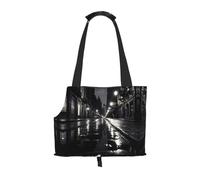 Rainy Day in The Street - Bolsa de hombro estampada para mascotas, diseño plegable, bolsa de viaje para perros y gatos pequeños