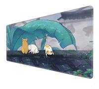 Rainy eaves Cat Mouse pad XXL 90 x 40 cm | No slip table pad | Waterproof Gamingmousepad | PC Gaming Mouse Pad Suitable for Laptop Office