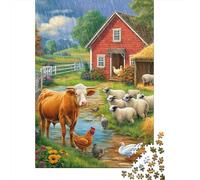 Rainy Farm Scene Puzzle De 1000 Piezas Rompecabezas para Adultos Rompecabezas 1000 Piezas para Adultos para Amantes O Amigos Rompecabezas Imposable 70x50cm/1000pcs