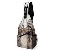 Rainy Street in Paris - Bolsa bandolera para adultos, bolsa cruzada con múltiples bolsillos, mochila para festivales, entrenamiento, viajes