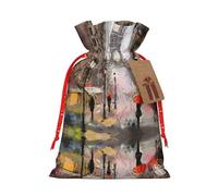 Rainy Street In Paris - Bolsa de regalo de lino con cordón impreso, perfecta para bolsas de regalo, bolsas de dulces