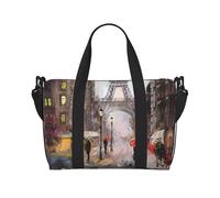 Rainy Street in Paris - Bolsa de viaje estampada para fin de semana para adultos, adecuada para viajes, camping, picnics