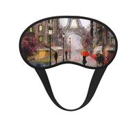 Rainy Street in Paris - Máscara de ojos estampada con borde negro, con buen efecto de sombreado, es una opción ideal para viajes, meditación, etc
