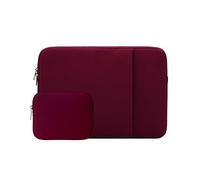 RAINYEAR 14 Pulgadas Funda Protectora para Portátil Compatible con 14 DELL HP ASUS Laptop Chromebook Tablet Ordenador Portátiles Caso con Bolsa de Accesorios y Bolsillo Delantero,Rojo