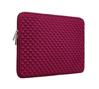 RAINYEAR 14 Pulgadas Funda Protectora para Portátil Resistente a los Golpes Estilo Diamante Bolsa Blanda Compatible con 14" Chromebook Surface Tablet DELL HP ASUS Laptop Portátiles,Rojo