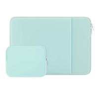RAINYEAR Funda para Portátil de 14 Pulgadas Compatible con Notebook Chromebook de 14 Pulgadas, Funda para Macbook Air M5 M4 M3 M2 de 15 Pulgadas con Bolsillo y Bolsa de Accesorios, Verde Menta