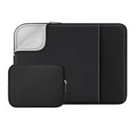 RAINYEAR Funda para Portátil de 14 Pulgadas con Bolsa de Accesorios de Bolsillo Compatible con Notebook Chromebook de 14 Pulgadas, Macbook Air M4 M3 M2 de 15 Pulgadas(Negro,Versión Mejorada)