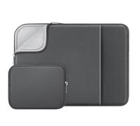 RAINYEAR Funda para Portátil de 14 Pulgadas con Bolsa de Accesorios de Bolsillo Compatible con Notebook Chromebook de 14 Pulgadas, Macbook Air M4 M3 M2 de 15 Pulgadas(Gris,Versión Mejorada)