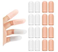 Rairsky 16 Piezas Protector de Dedos Gel Funda Finger, Protector Dedos Mano, Protector para Dedo de Gel, Fundas Dedo, Protectores de Dedos de Silicona para Eczema Artritis Manos Agrietadas