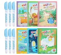 Rairsky 6 Piezas Libro Magico Agua con 6 Bolígrafos para Niños 3 4 5 6 Años