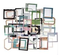 Rairsky 60 Piezas Pegatinas Vintage Scrapbooking PET Transparente Papel Scrapbooking Vintage Autoadhesivas Varias Fronteras Pegatinas Aesthetic Vintages para DIY Decoración Tarjetas Sobres Regalos