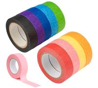 Rairsky 9 Rollos Cinta Adhesiva Colores Washi Tapes Cinta Carrocero Pintura, 15 mm x 12 m Cinta de Carrocero, Cinta Adhesiva Decorativa para Pintar Diario Manualidades Decorativas Álbumes de Recortes