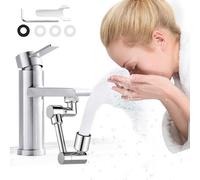 Raisand Aireador Grifo Cocina 1440°, Adaptador Grifo Cocina con Dos Modos de Drenaje, Extensor de Aireador de Grifo Aireador Adecuados para Limpiar Los Rincones del Fregadero de Difícil Acceso