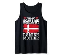 Raised by a Danish Mother Mother's Day Denmark Flag Camiseta sin Mangas