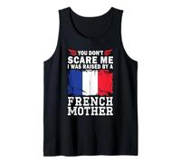 Raised by a French Mother Mother's Day France Flag Camiseta sin Mangas