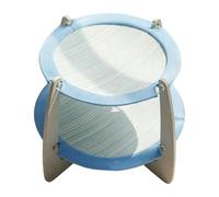 Raised Cat Bed Scratch-Resistant Breathable Nest Handwoven Breathable | Removable Washable Double Layer Wooden Cat Bed for Apartment Balcony Living Room Small Medium Large Breed All Season Indoor