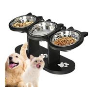 Raised Cat Bowl 15° Angled Pet Feeder Station Food To Small Do with 3 Bowls