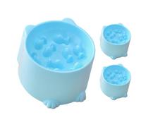 Raised Cat Bowl, Anti-Vomit Feeder, Slow Eating Water Dish, 3pcs Elevated Spill-Proof, Pet Bowl For Ergonomic Tilted Design Cats and Small Pets, Food Dispenser 12.5x8.5cm